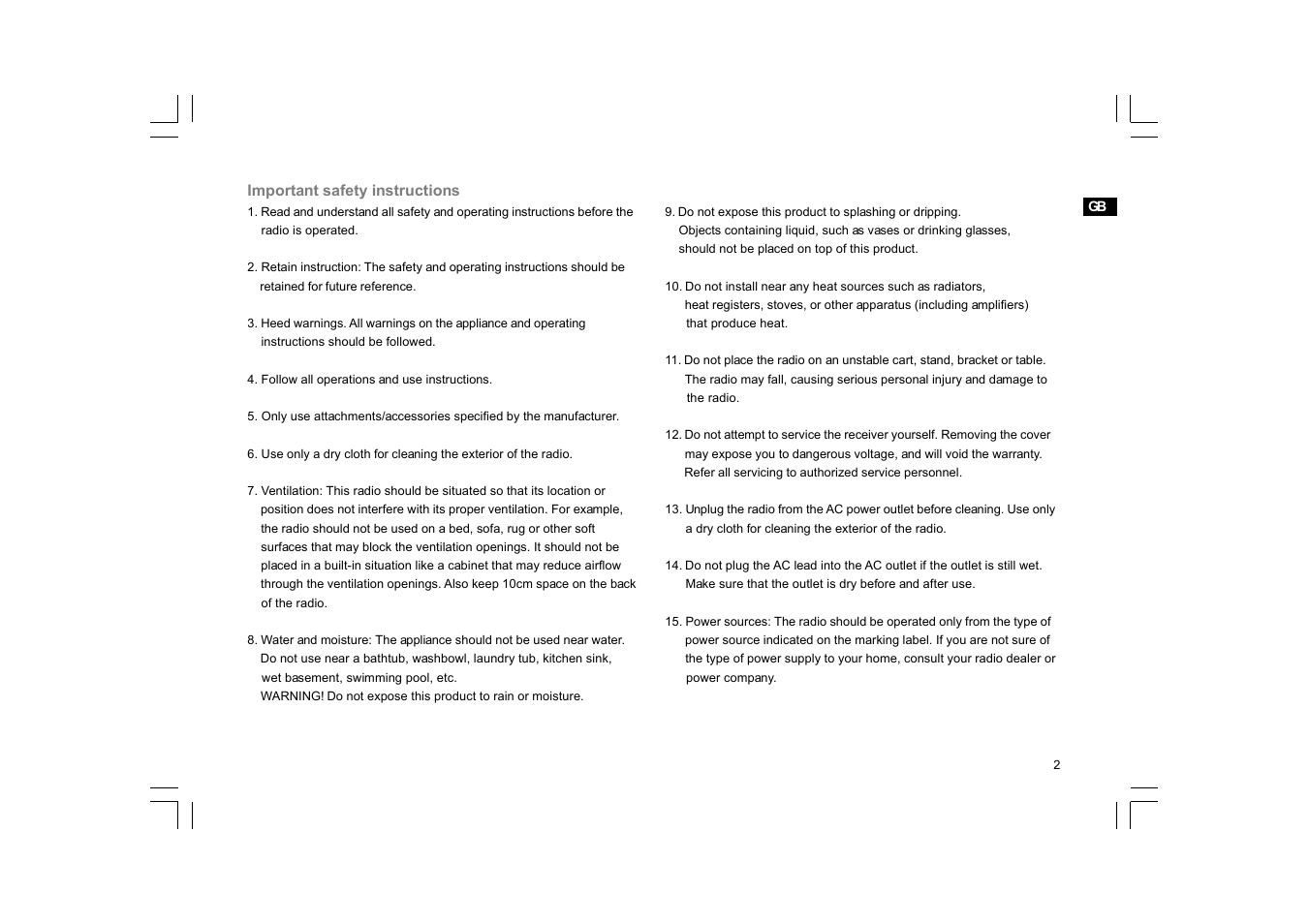 Sangean RCR-7WF User Manual | Page 3 / 40