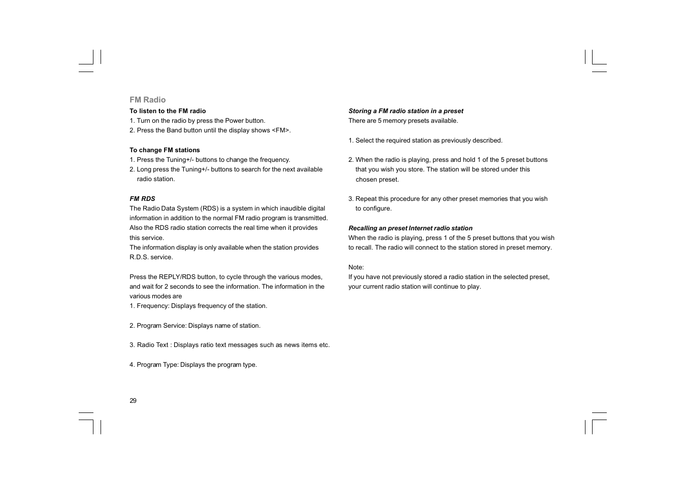 Sangean RCR-7WF User Manual | Page 30 / 40