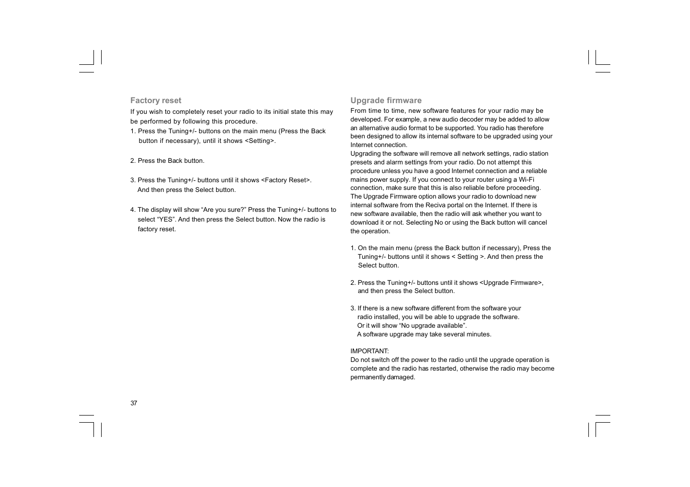 Sangean RCR-7WF User Manual | Page 38 / 40