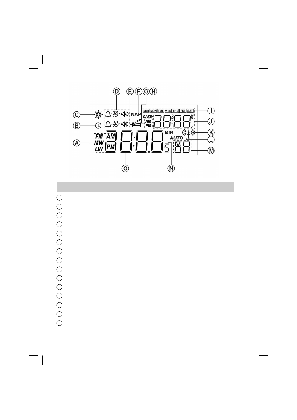 Lcd display | Sangean RCR-1 User Manual | Page 8 / 39