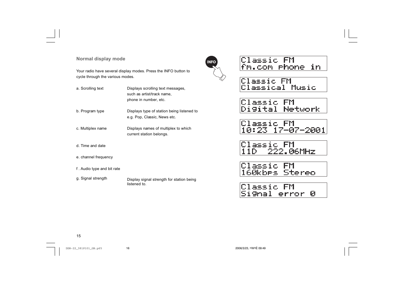 Sangean DDR-22 User Manual | Page 16 / 34