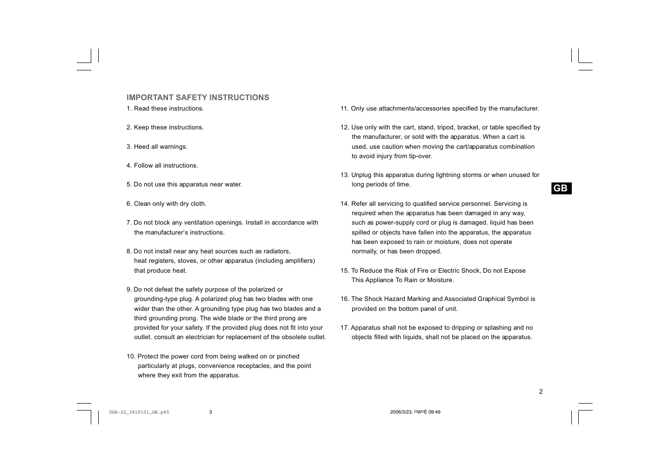 Sangean DDR-22 User Manual | Page 3 / 34