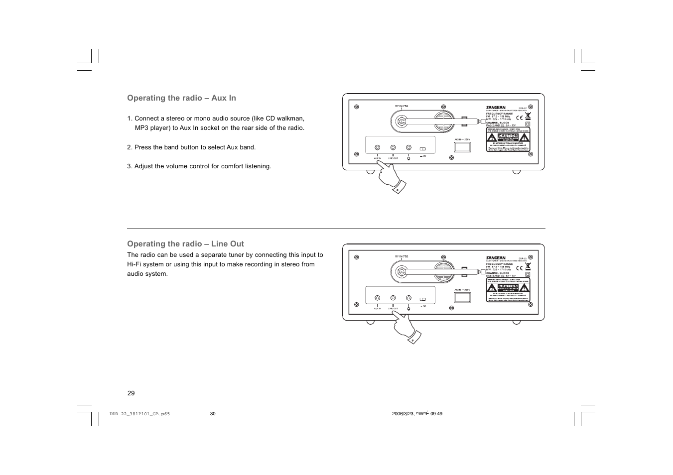 Sangean DDR-22 User Manual | Page 30 / 34
