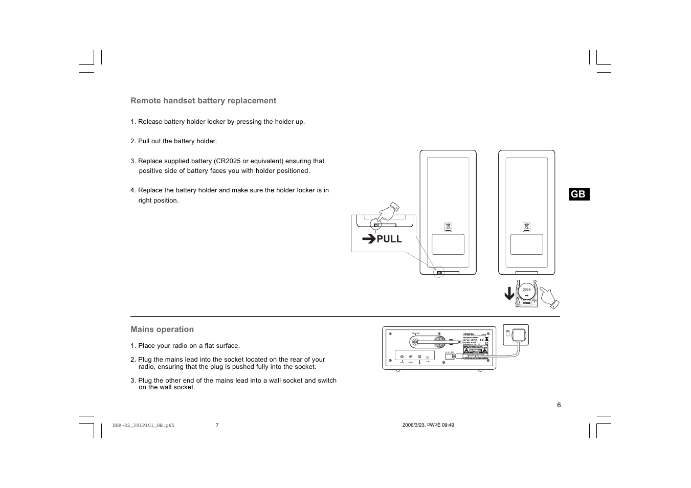 Sangean DDR-22 User Manual | Page 7 / 34