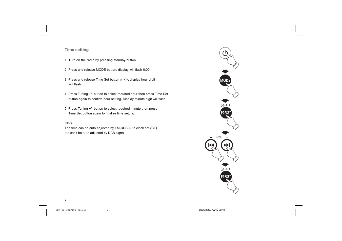 Sangean DDR-22 User Manual | Page 8 / 34