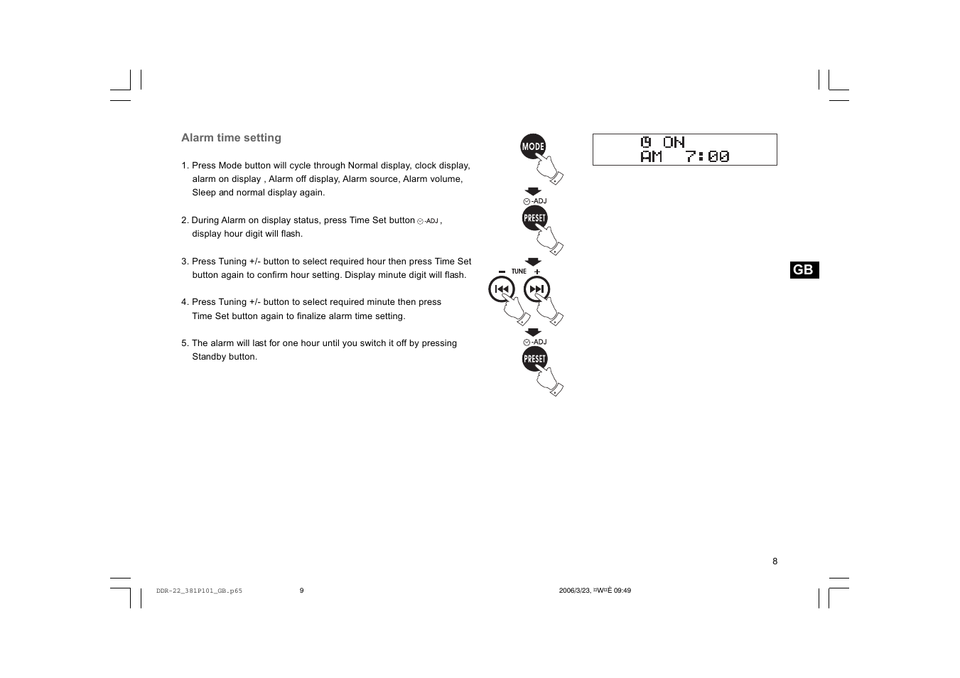 Sangean DDR-22 User Manual | Page 9 / 34