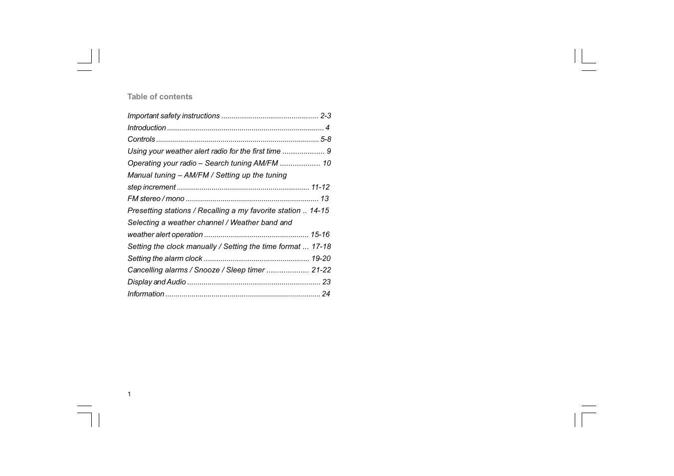 Sangean PR-D9W User Manual | Page 2 / 25