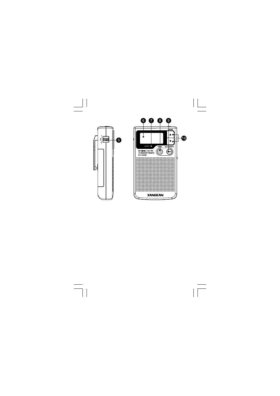 Sangean DT-400W User Manual | Page 6 / 15