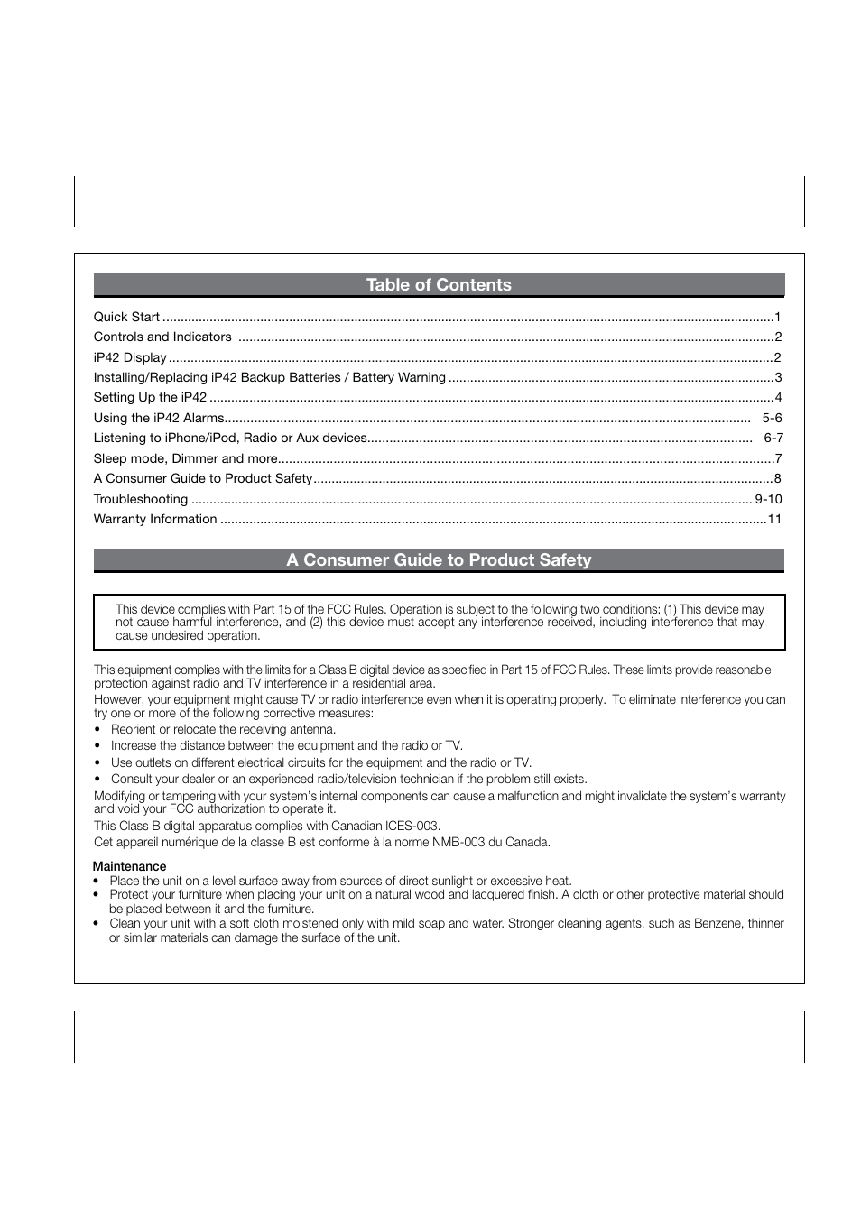 SDI Technologies IHOME IP42 User Manual | Page 2 / 13