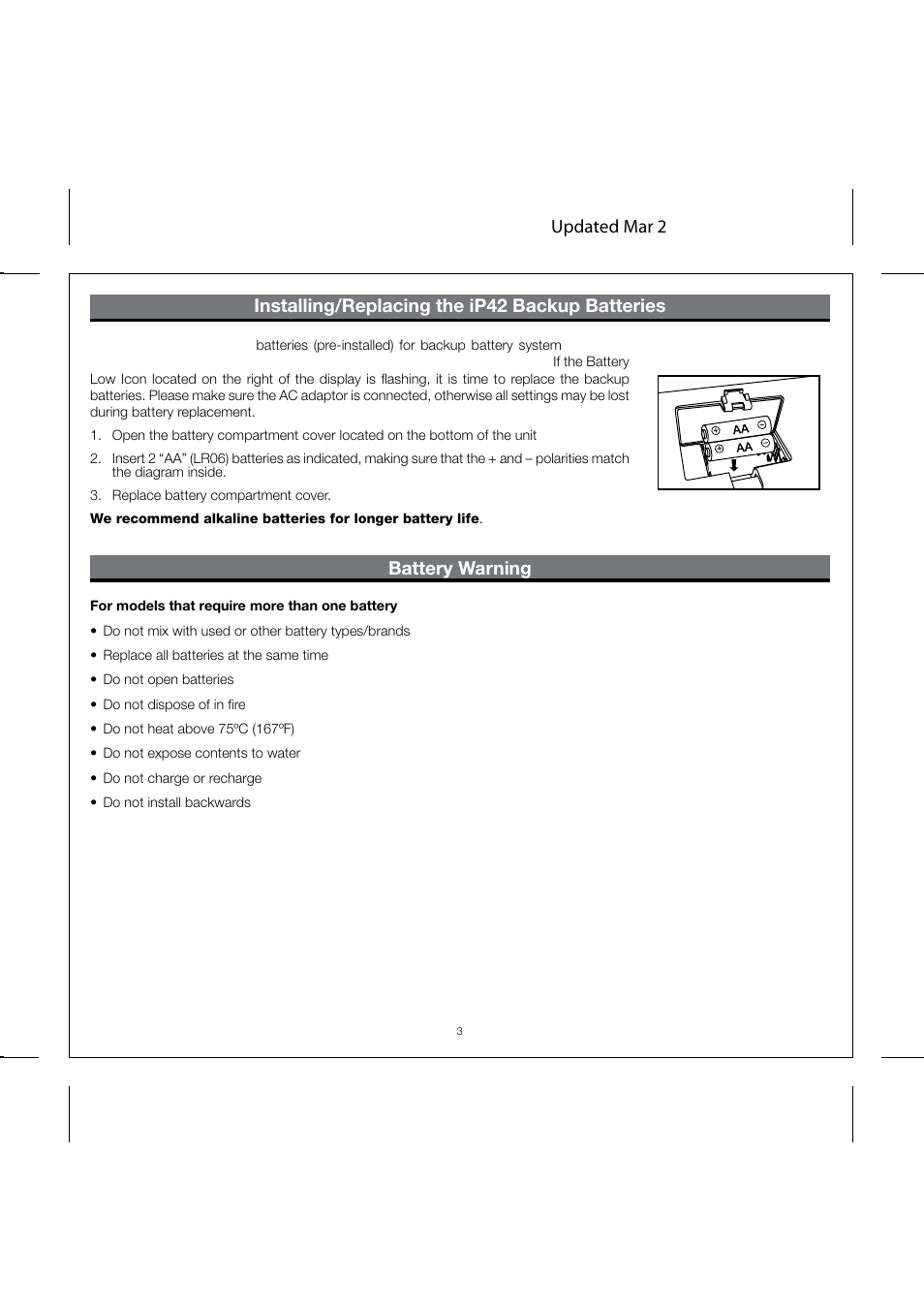 Updated mar 2 | SDI Technologies IHOME IP42 User Manual | Page 5 / 13