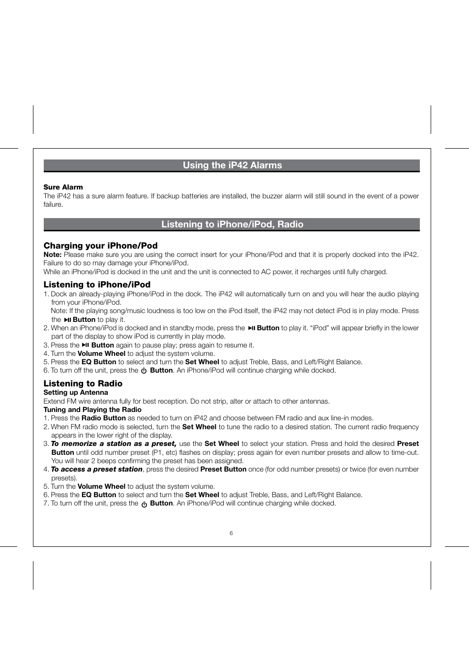 SDI Technologies IHOME IP42 User Manual | Page 8 / 13