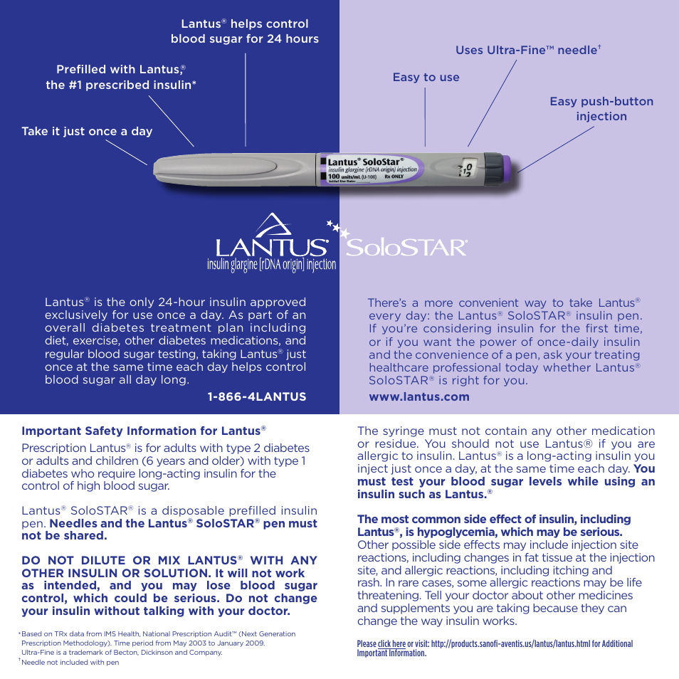 Sanofi-aventis Lantus SoloSTAR User Manual | Page 2 / 8