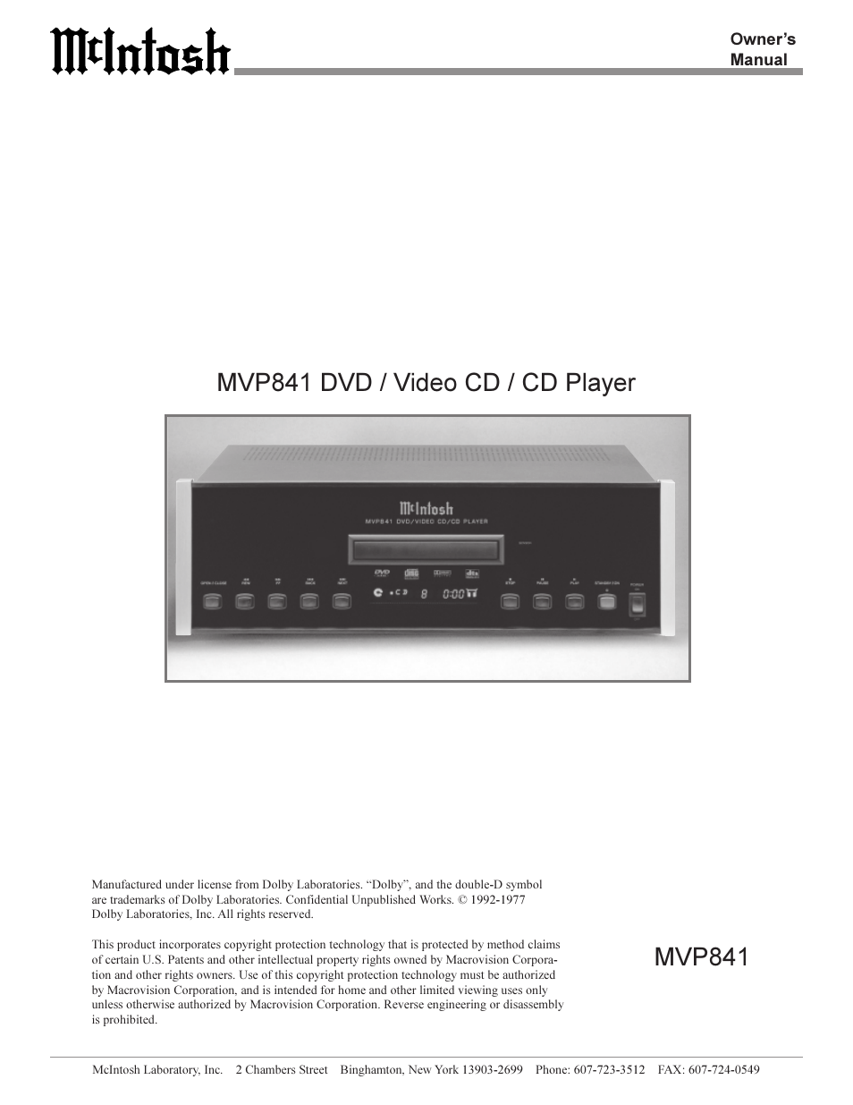 Sonic Blue MVP841 User Manual | 32 pages