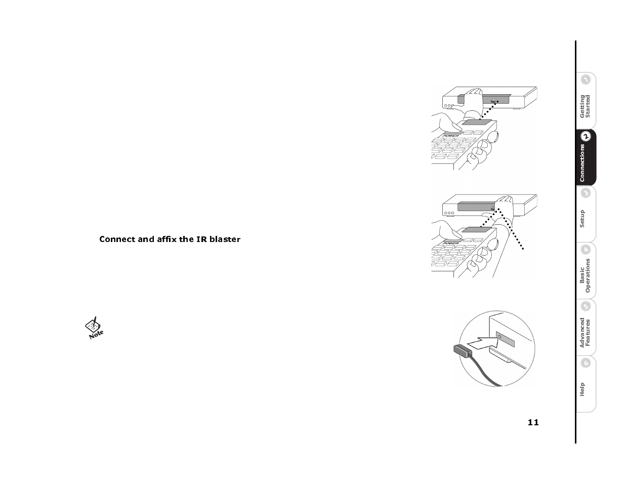 Connect and affix the ir blaster | Sonic Blue 4500 User Manual | Page 17 / 86