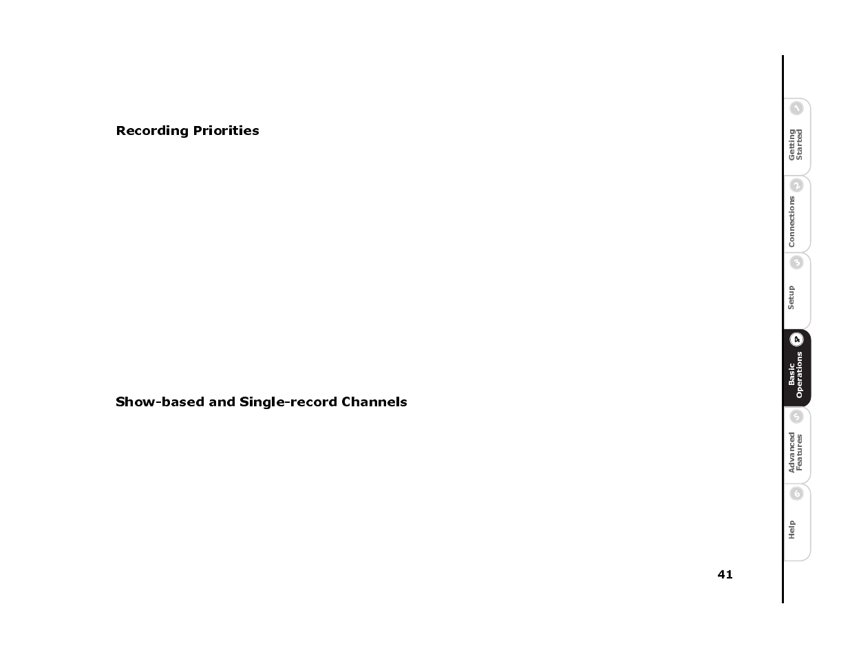 Recording priorities, 2 guaranteed zone- and theme-based recordings, 3 all non-guaranteed recordings | 5 non-guaranteed zone- and theme-based recordings, Show-based and single-record channels | Sonic Blue 4500 User Manual | Page 47 / 86