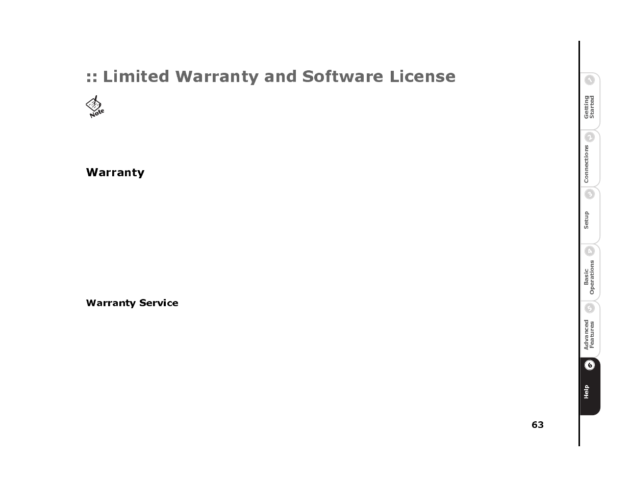 Limited warranty and software license, Warranty, Warranty service | Sonic Blue 4500 User Manual | Page 69 / 86