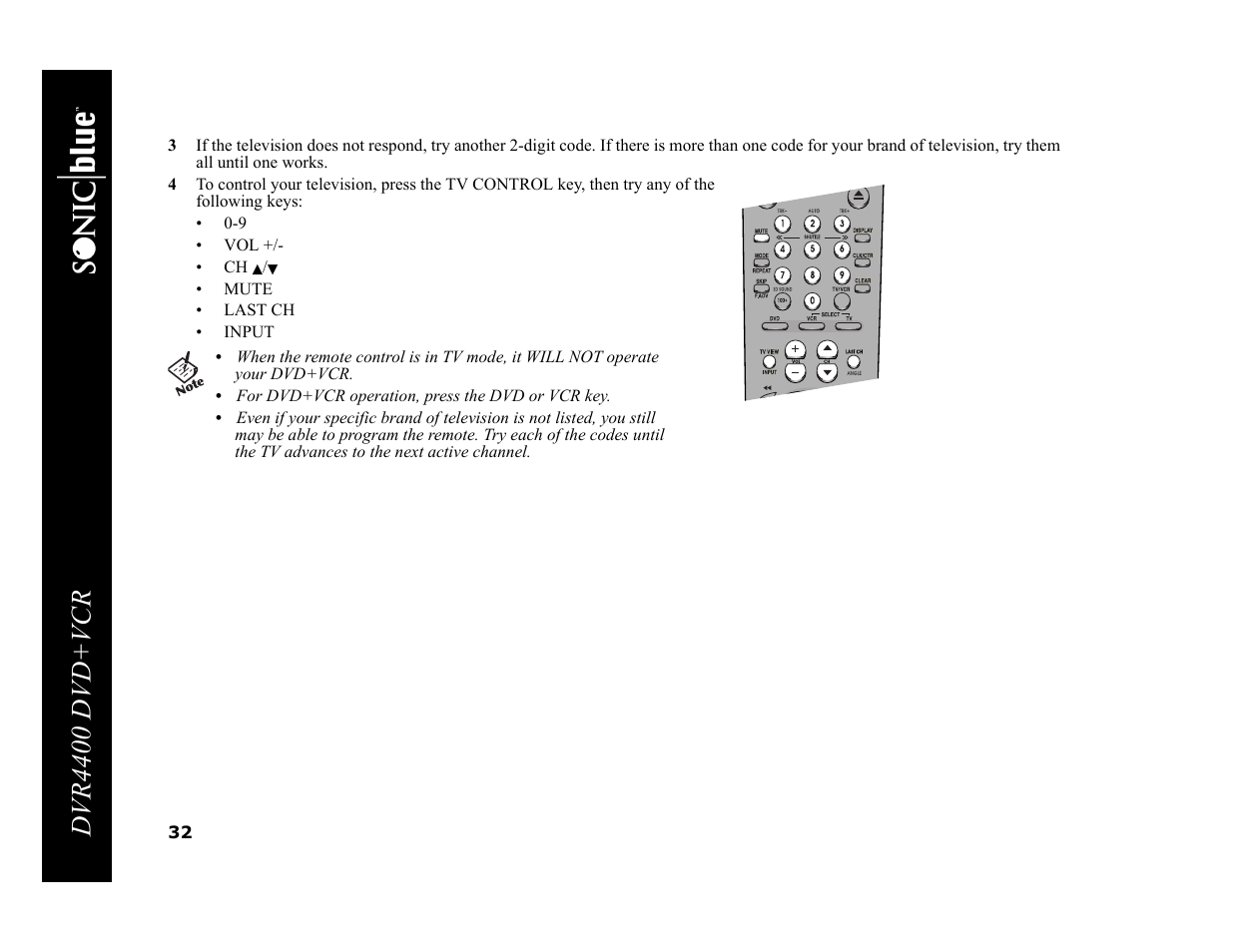 Dvr4400 dvd+vcr | Sonic Blue DVR4400 User Manual | Page 38 / 68
