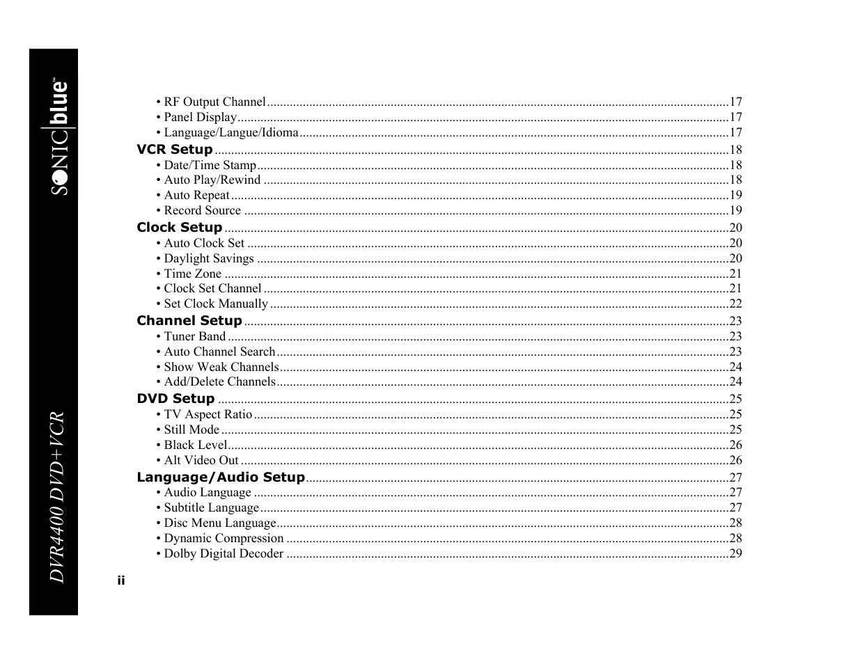 Dvr4400 dvd+vcr | Sonic Blue DVR4400 User Manual | Page 4 / 68