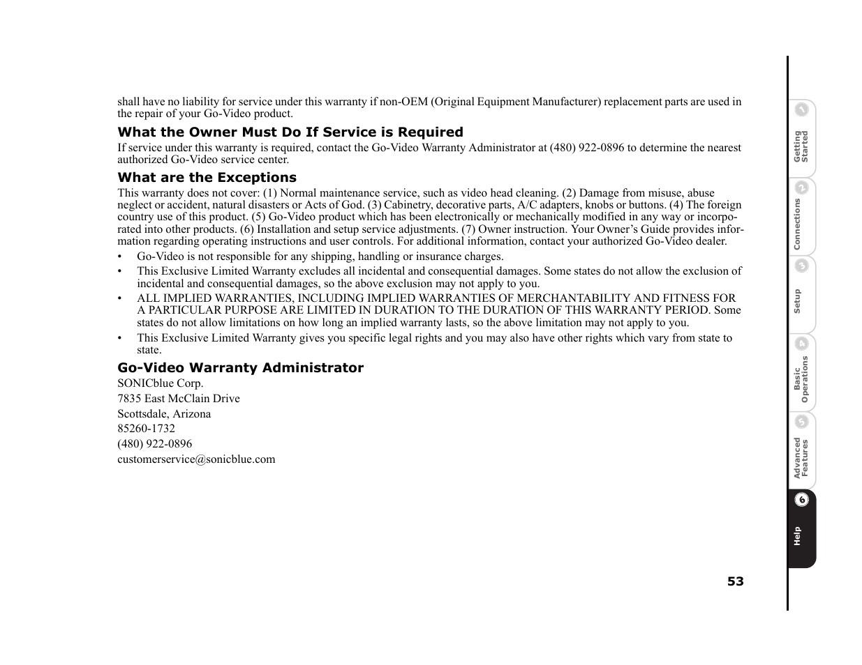 Sonic Blue DVR4400 User Manual | Page 59 / 68