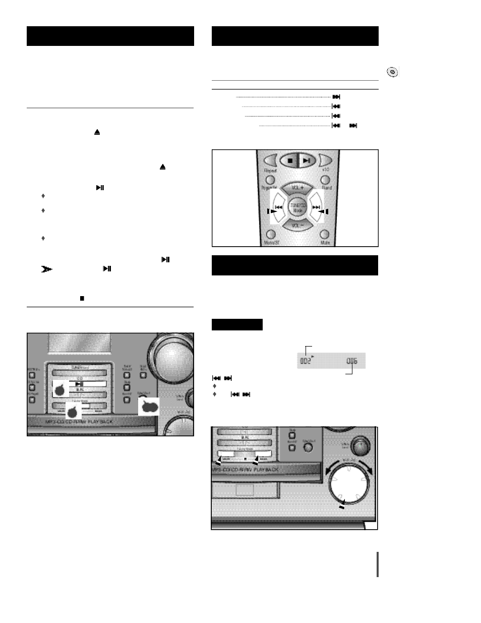 Selecting a track, Selecting the mp3-cd album and track | Sonic Blue Rio EX1000 User Manual | Page 12 / 25