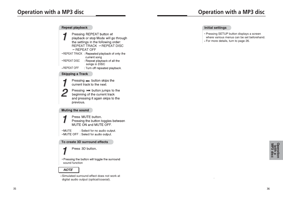 Operation with a mp3 disc | Sonic Blue DVP855 User Manual | Page 18 / 20