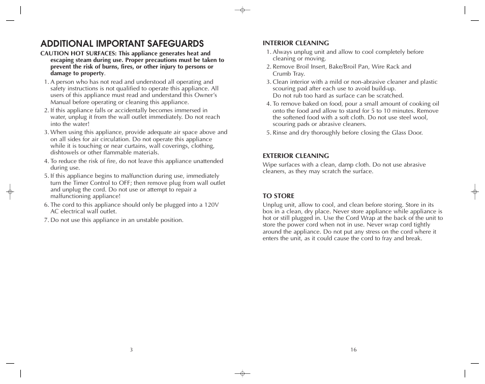 Additional important safeguards | FARBERWARE 4 SLICE TOASTER OVEN-BROILER FAC800TO User Manual | Page 17 / 20