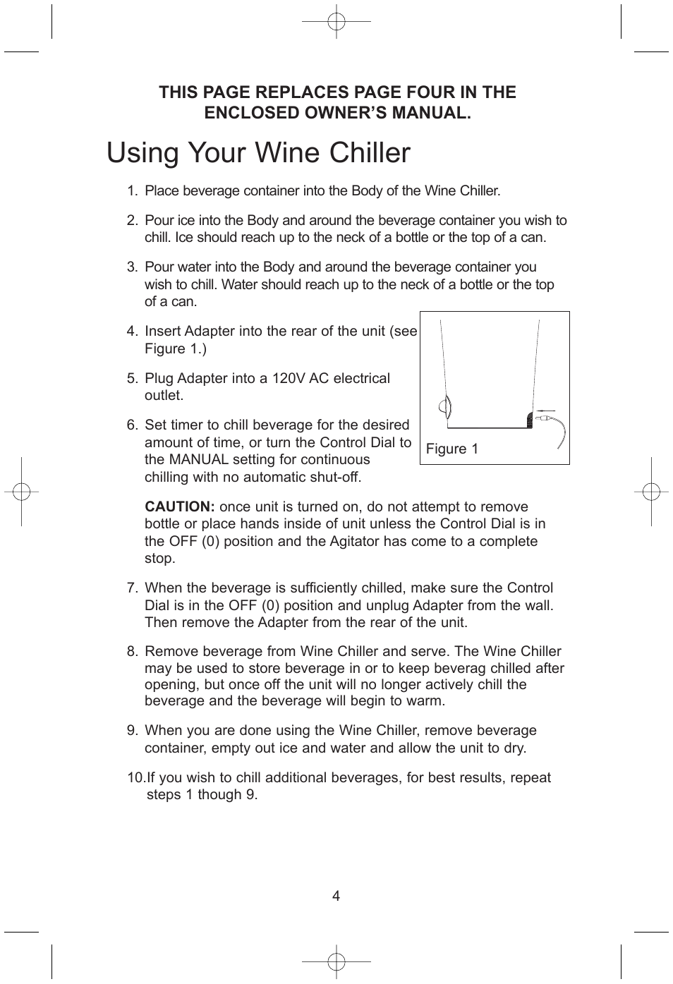 Using your wine chiller | Salton, Inc WC22 User Manual | Page 5 / 8