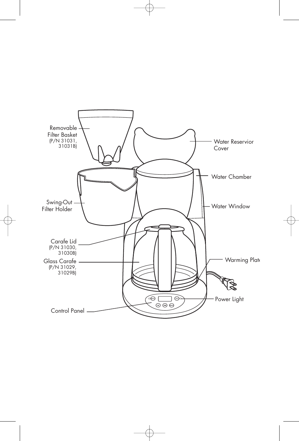 Parts identification, Your product may vary slightly from illustration | Salton, Inc ME12CDW User Manual | Page 5 / 14