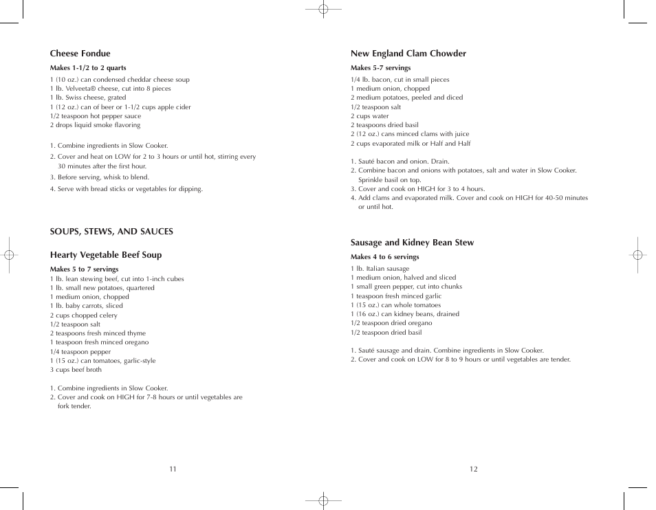 FARBERWARE SLOW COOKER FSSC500 User Manual | Page 12 / 24