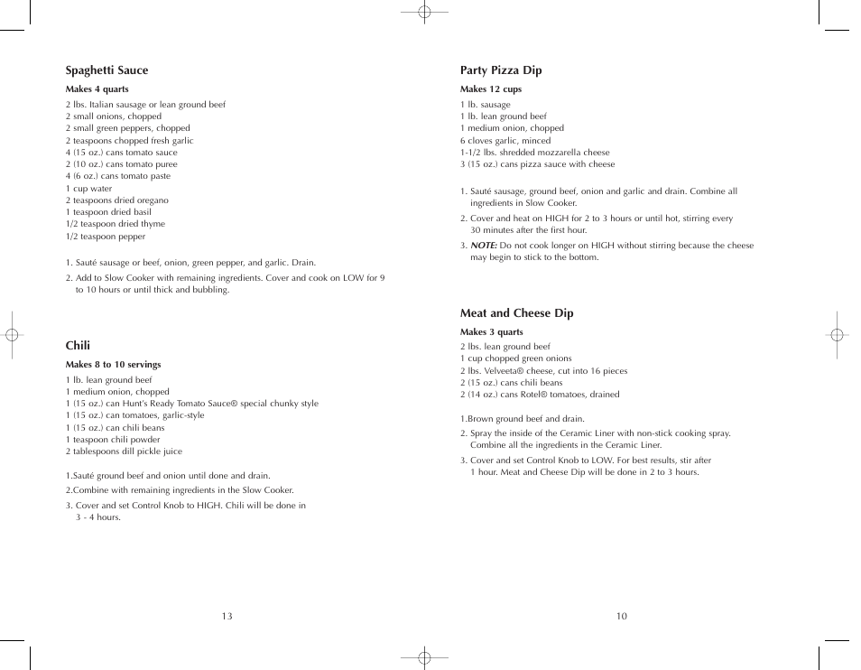 FARBERWARE SLOW COOKER FSSC500 User Manual | Page 14 / 24