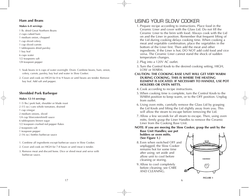 Using your slow cooker | FARBERWARE SLOW COOKER FSSC500 User Manual | Page 18 / 24