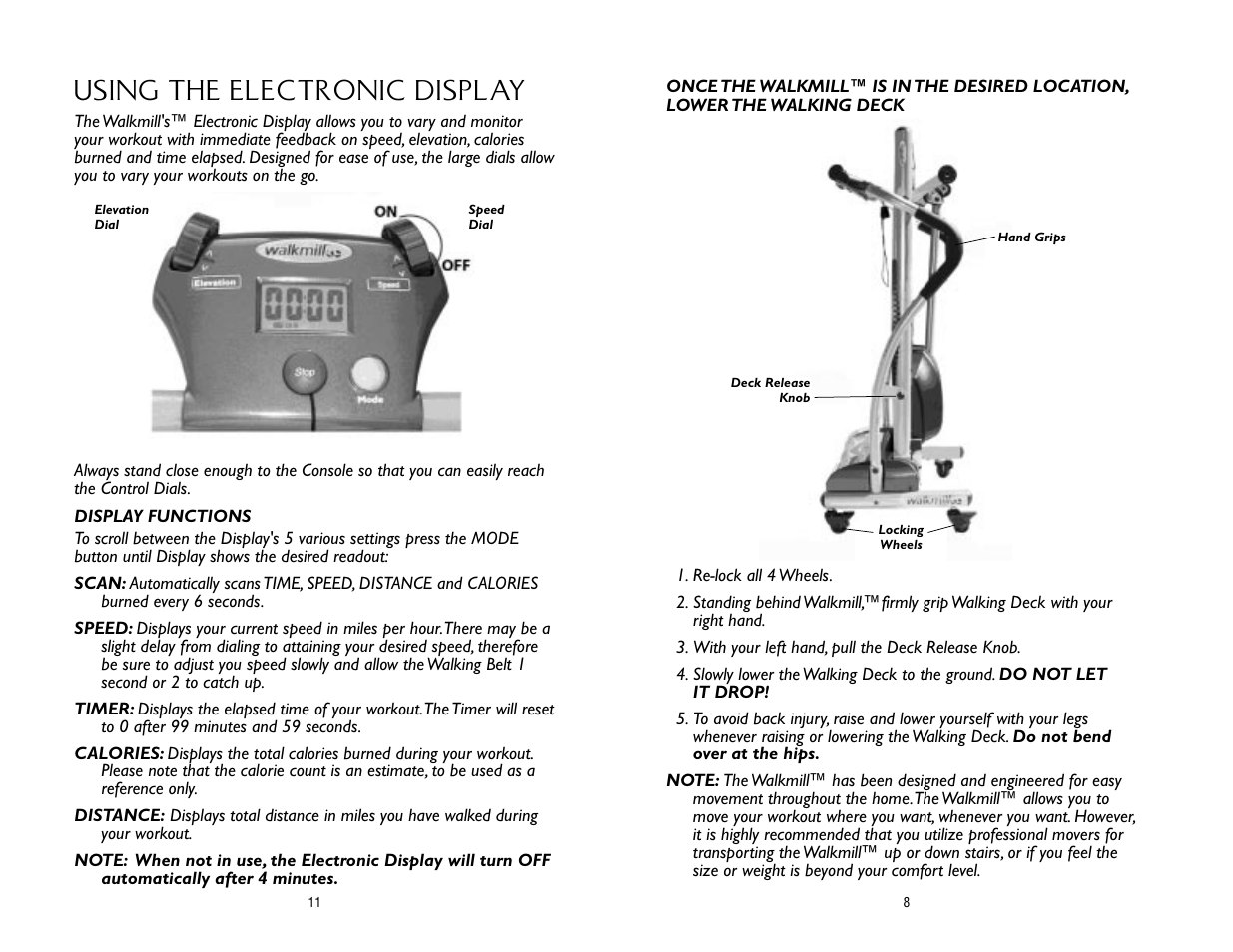 Using the electronic display | Salton, Inc WALKMILL User Manual | Page 12 / 20