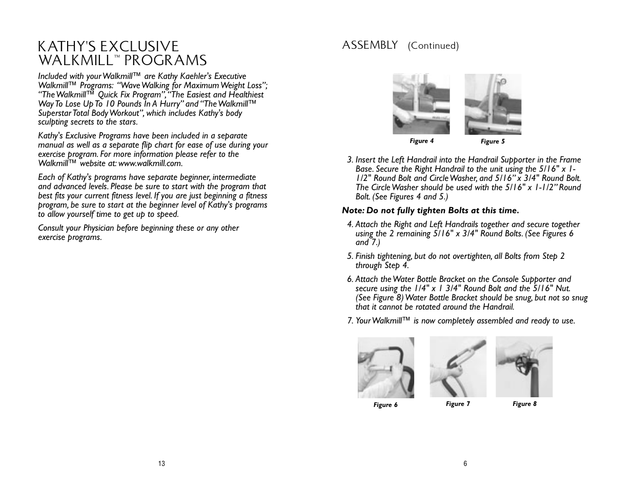 Kathy's exclusive walkmill, Programs | Salton, Inc WALKMILL User Manual | Page 14 / 20