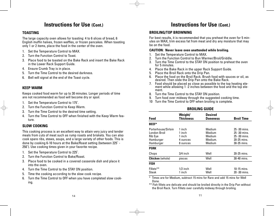 Instructions for use | Salton, Inc GRV660 User Manual | Page 11 / 24