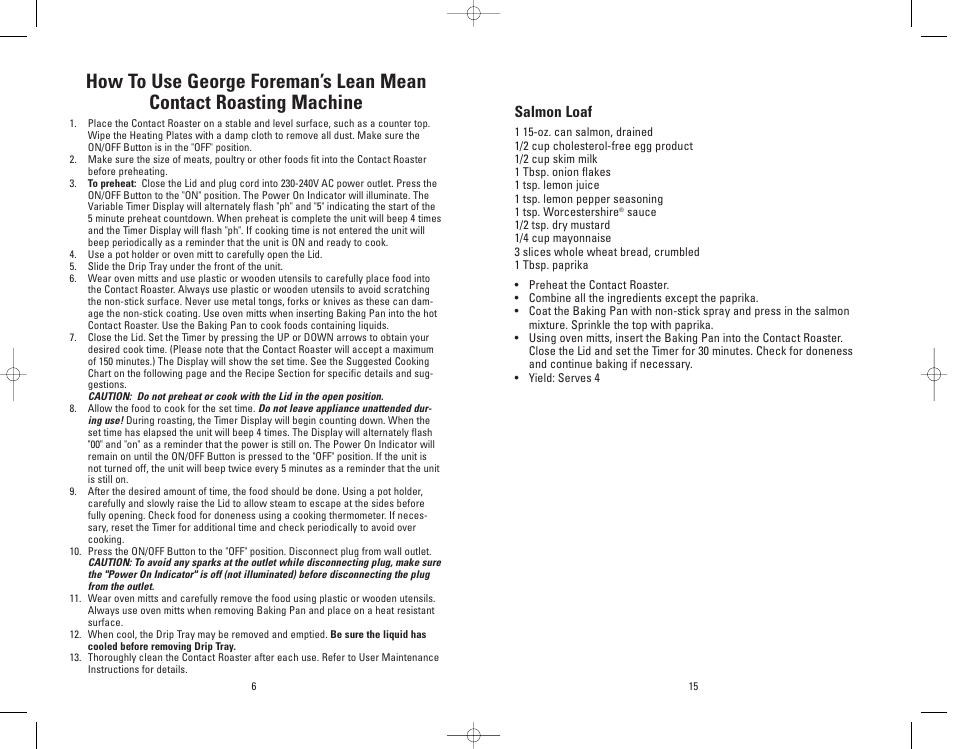 Salmon loaf | Salton, Inc GV5 User Manual | Page 6 / 11