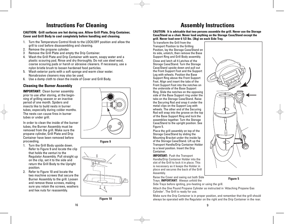 Instructions for cleaning, Assembly instructions | Salton, Inc GP300 User Manual | Page 15 / 23