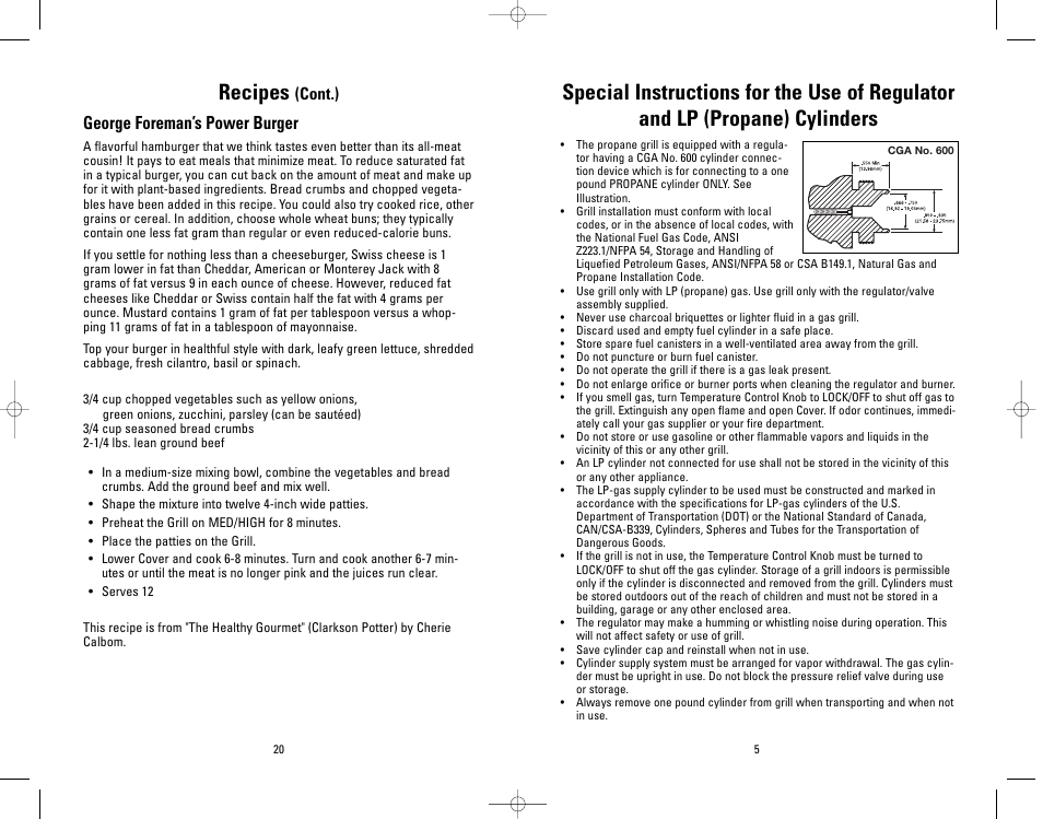 Recipes, George foreman’s power burger | Salton, Inc GP300 User Manual | Page 19 / 23