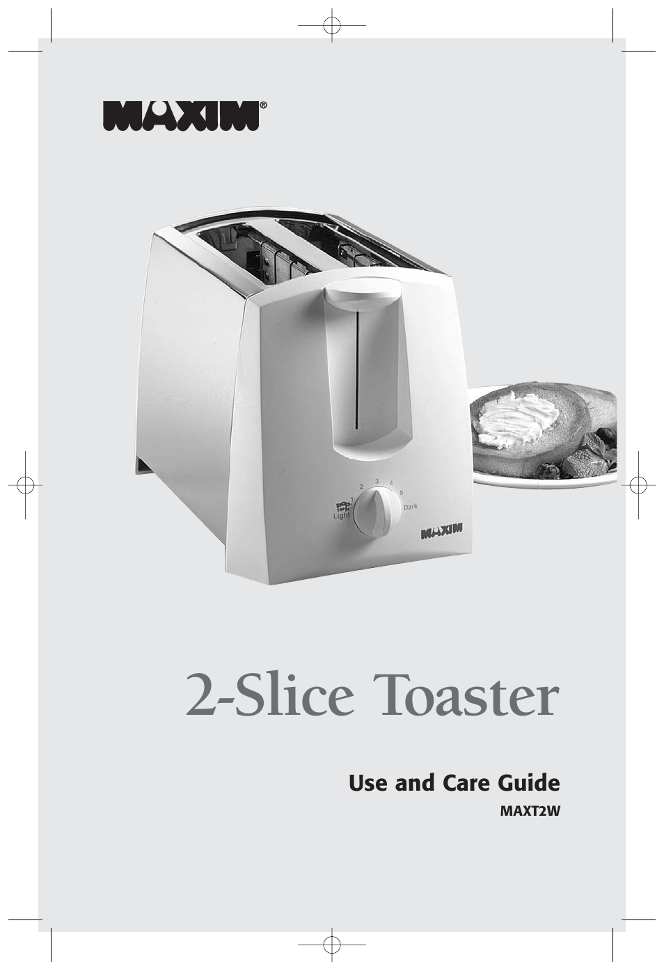 Salton, Inc 2-Slice Toaster MAXT2W User Manual | 10 pages