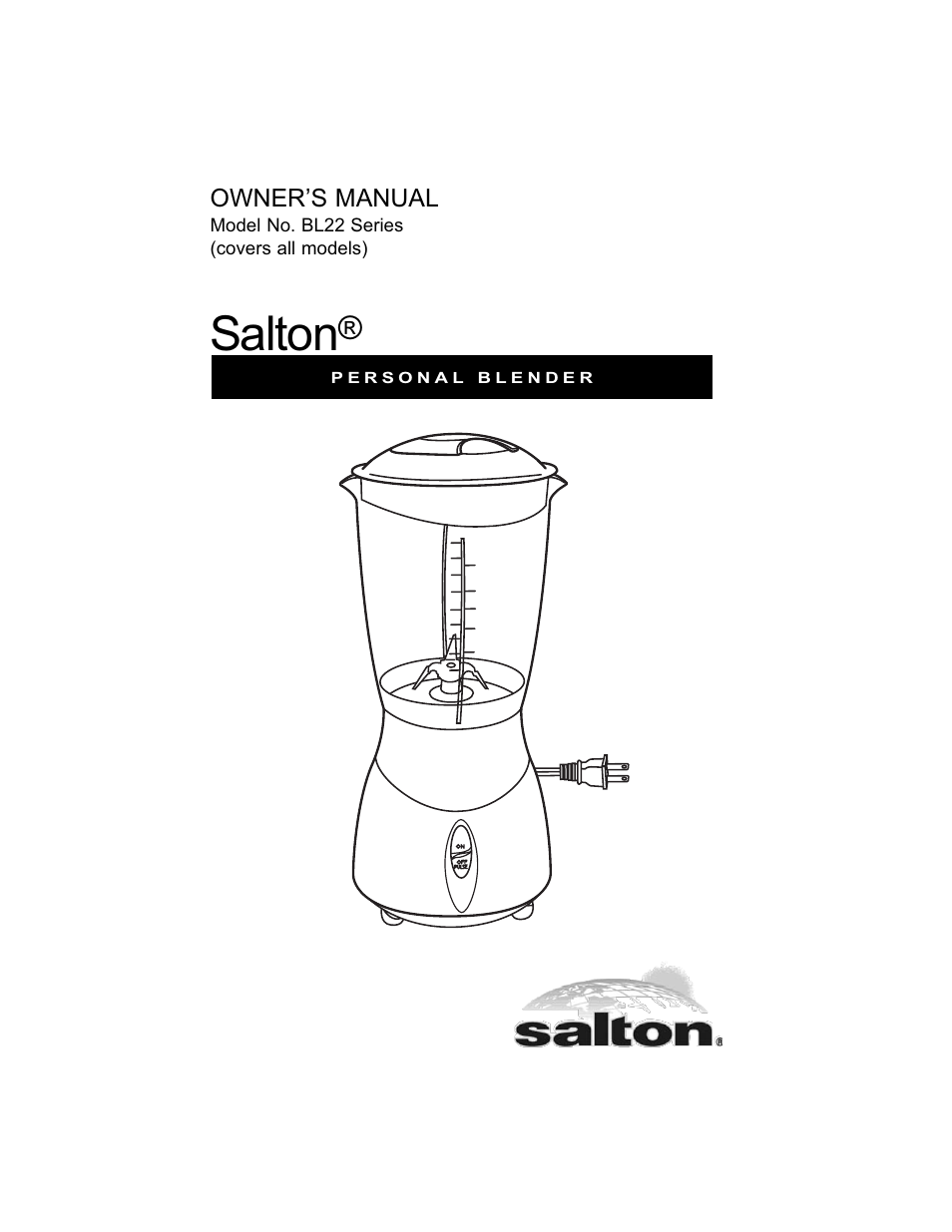 Salton, Inc BL22 User Manual | 8 pages