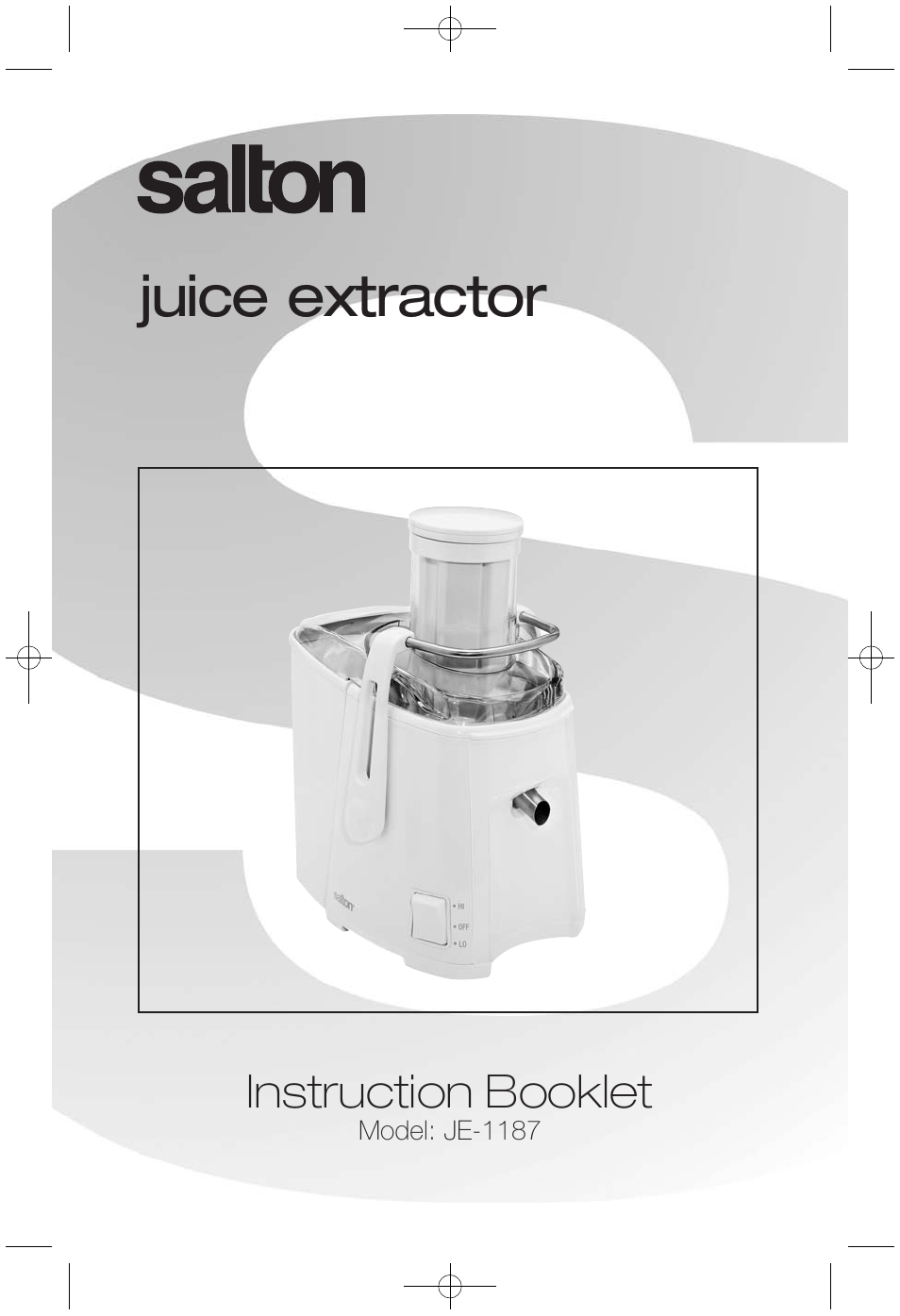 Salton, Inc JE-1187 User Manual | 10 pages