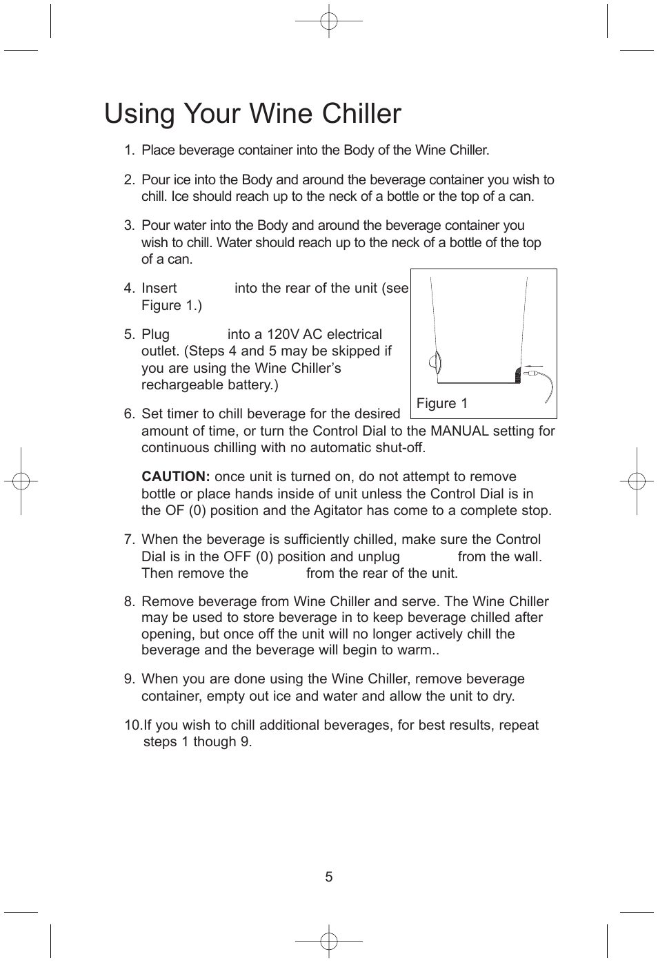 Using your wine chiller | Salton, Inc WC22RE User Manual | Page 6 / 8
