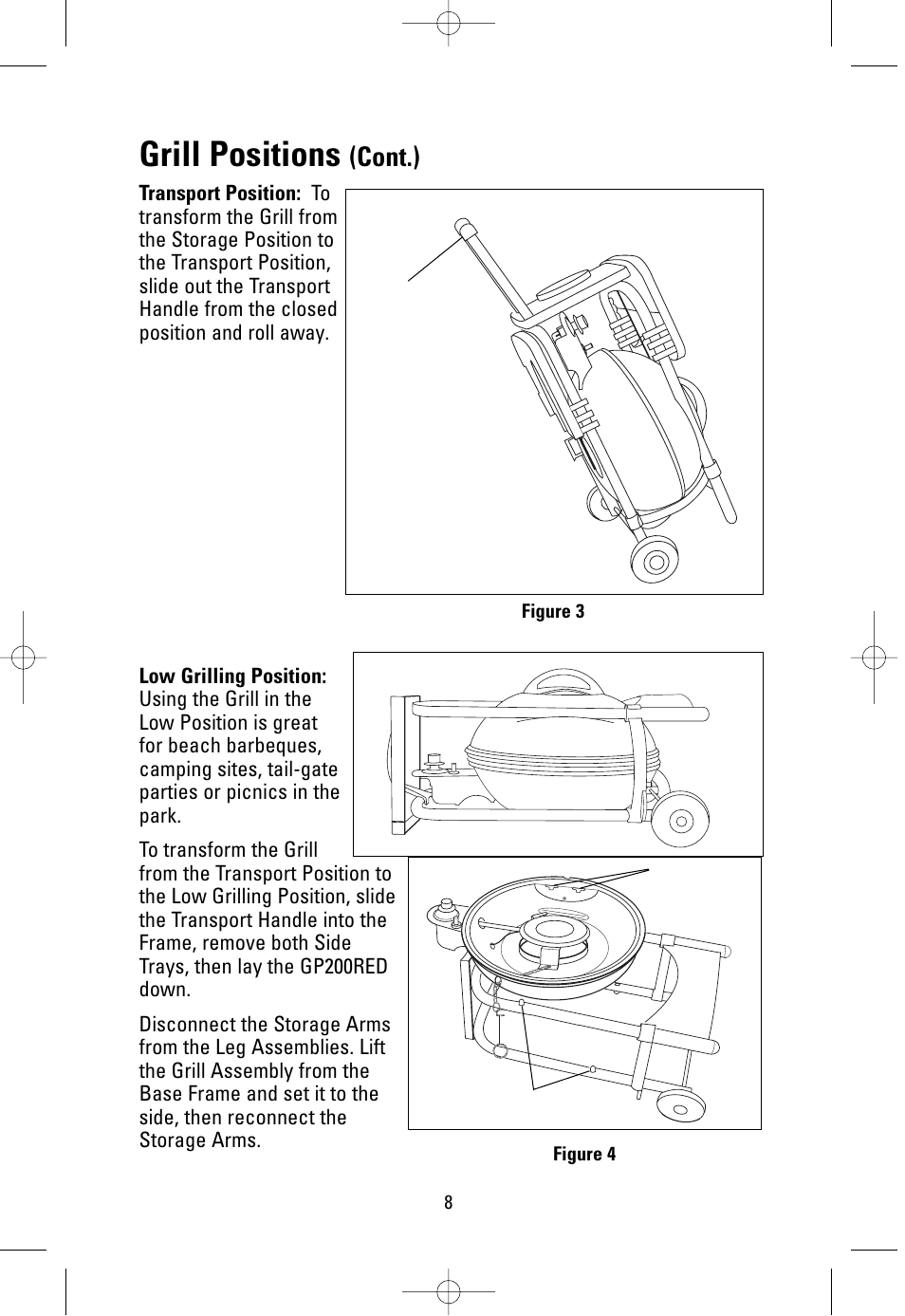 Grill positions, Cont.) | Salton, Inc GP200RED User Manual | Page 8 / 24