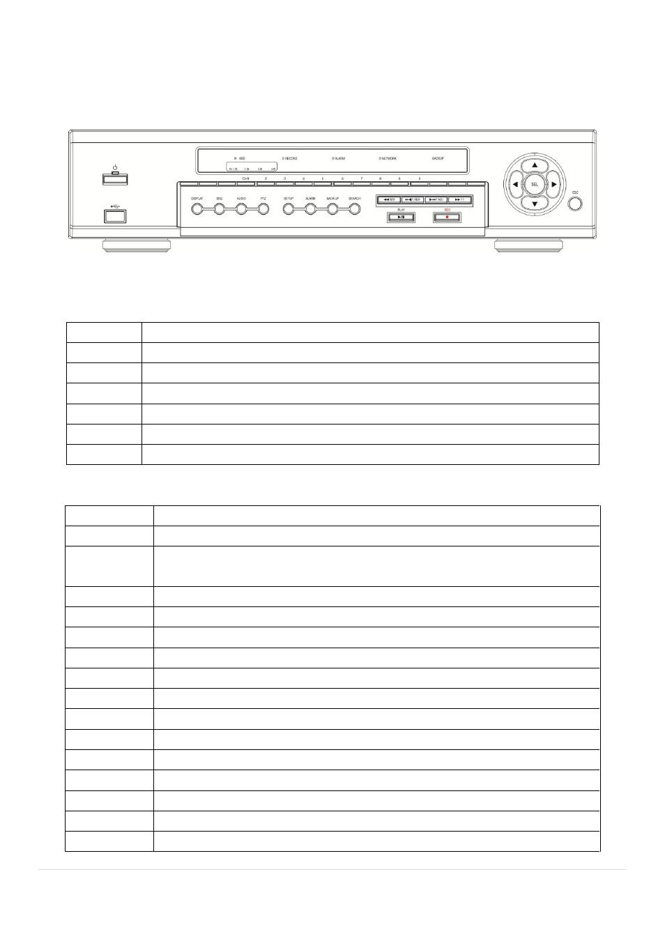 Name, function and connection, 1. front panel | Speco Technologies 2 Channel HDcctv + 8 Channel Full D1 Digital Video Recorder DVR82HD User Manual | Page 19 / 99