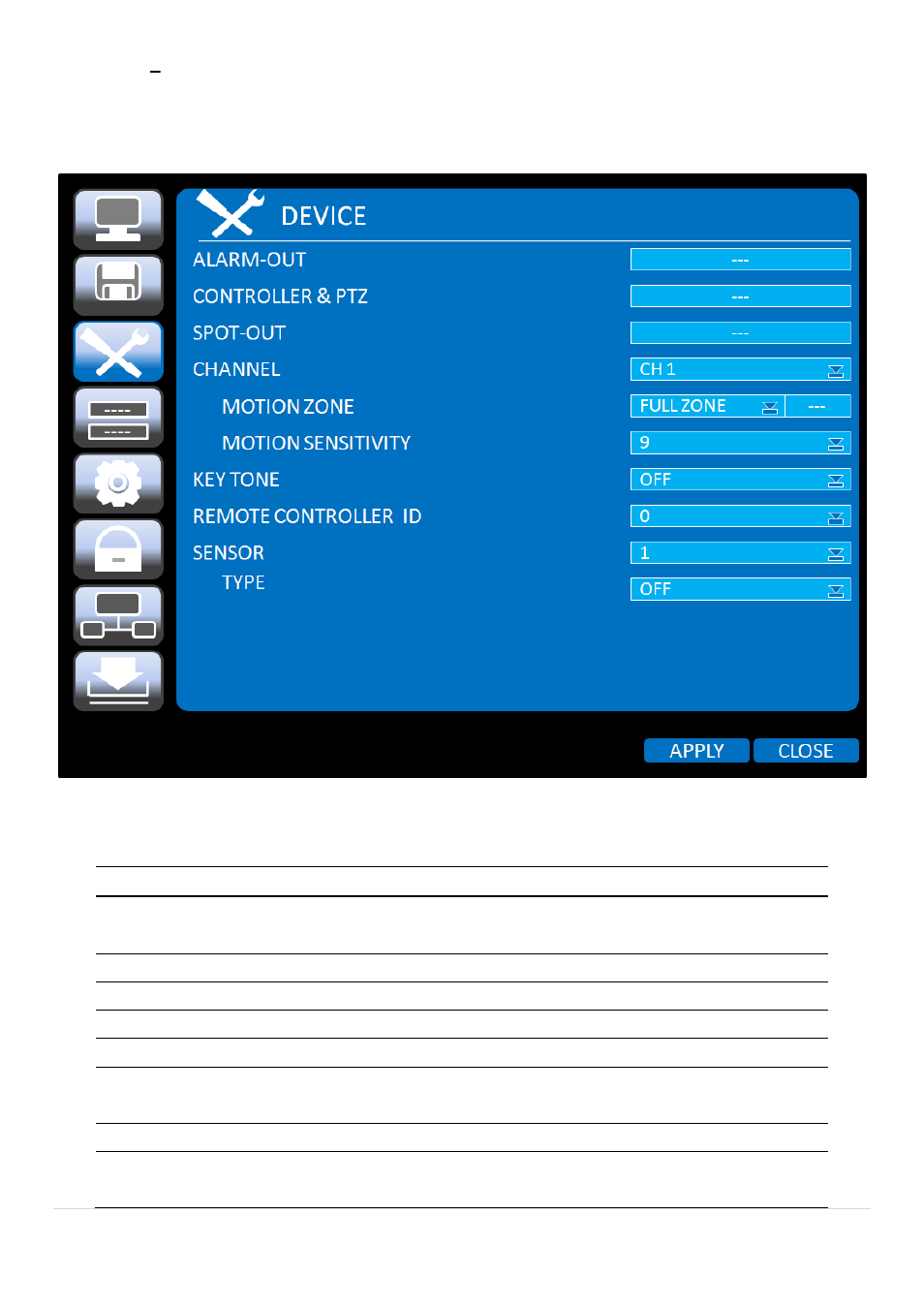 4. setup, Device | Speco Technologies 2 Channel HDcctv + 8 Channel Full D1 Digital Video Recorder DVR82HD User Manual | Page 28 / 99