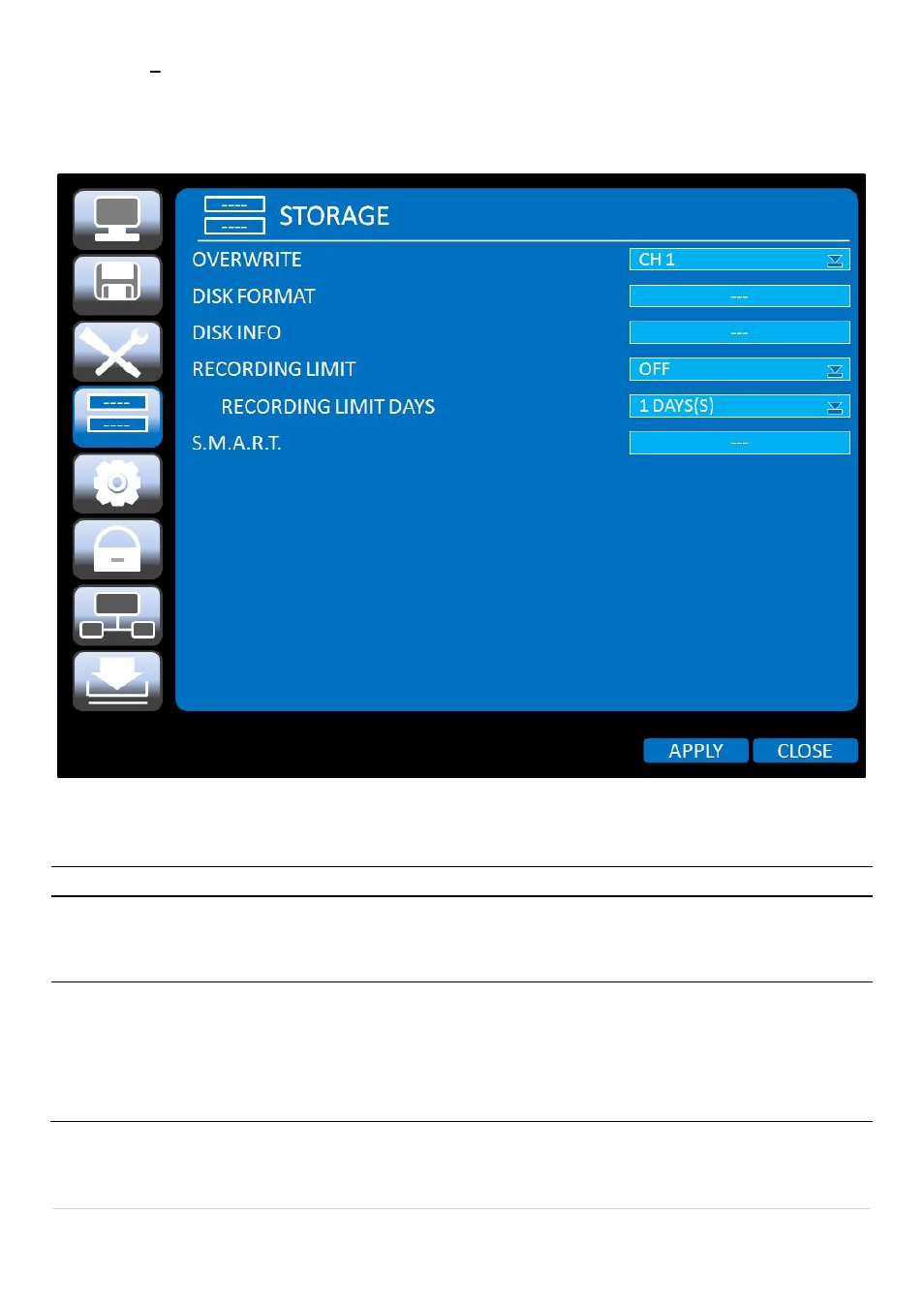 5. setup, Storage | Speco Technologies 2 Channel HDcctv + 8 Channel Full D1 Digital Video Recorder DVR82HD User Manual | Page 33 / 99