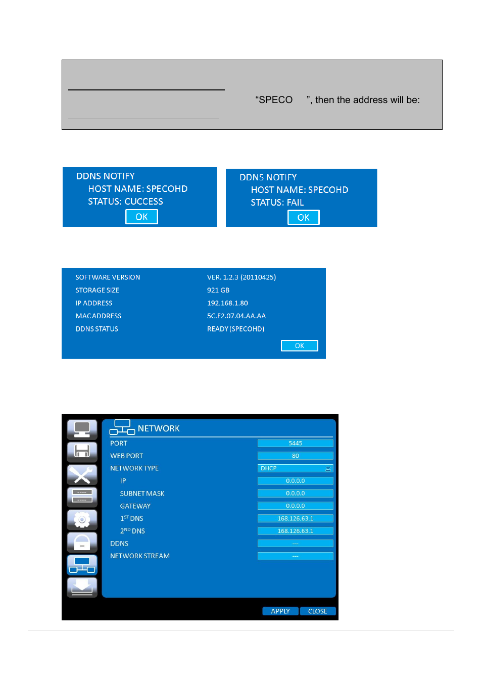 Speco Technologies 2 Channel HDcctv + 8 Channel Full D1 Digital Video Recorder DVR82HD User Manual | Page 96 / 99