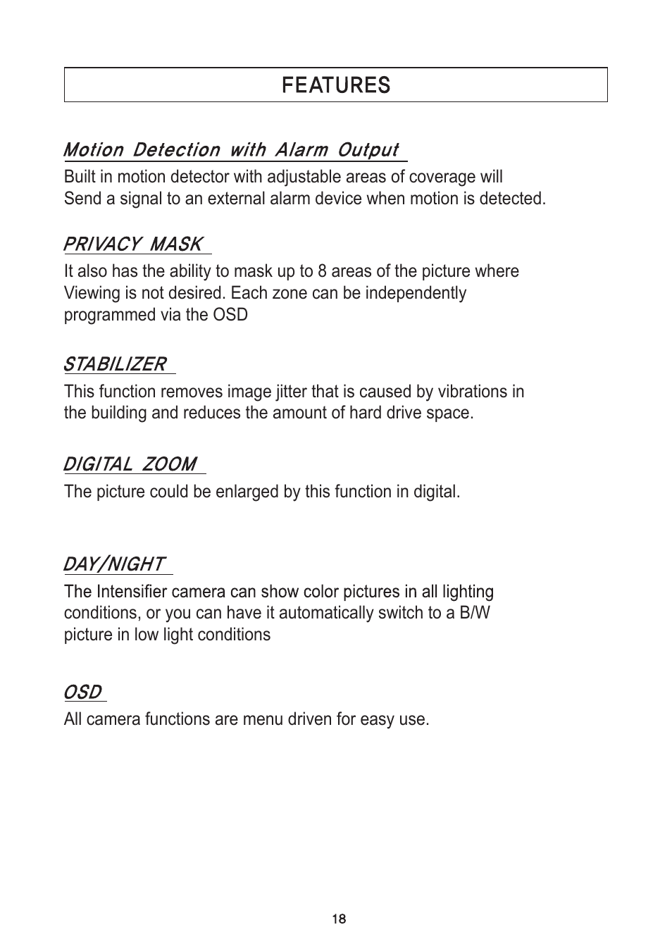 Speco Technologies Focus Free Weatherproof Color Dome Camera HTD8FFI/HTB11FFI/HT7248FFI User Manual | Page 19 / 36