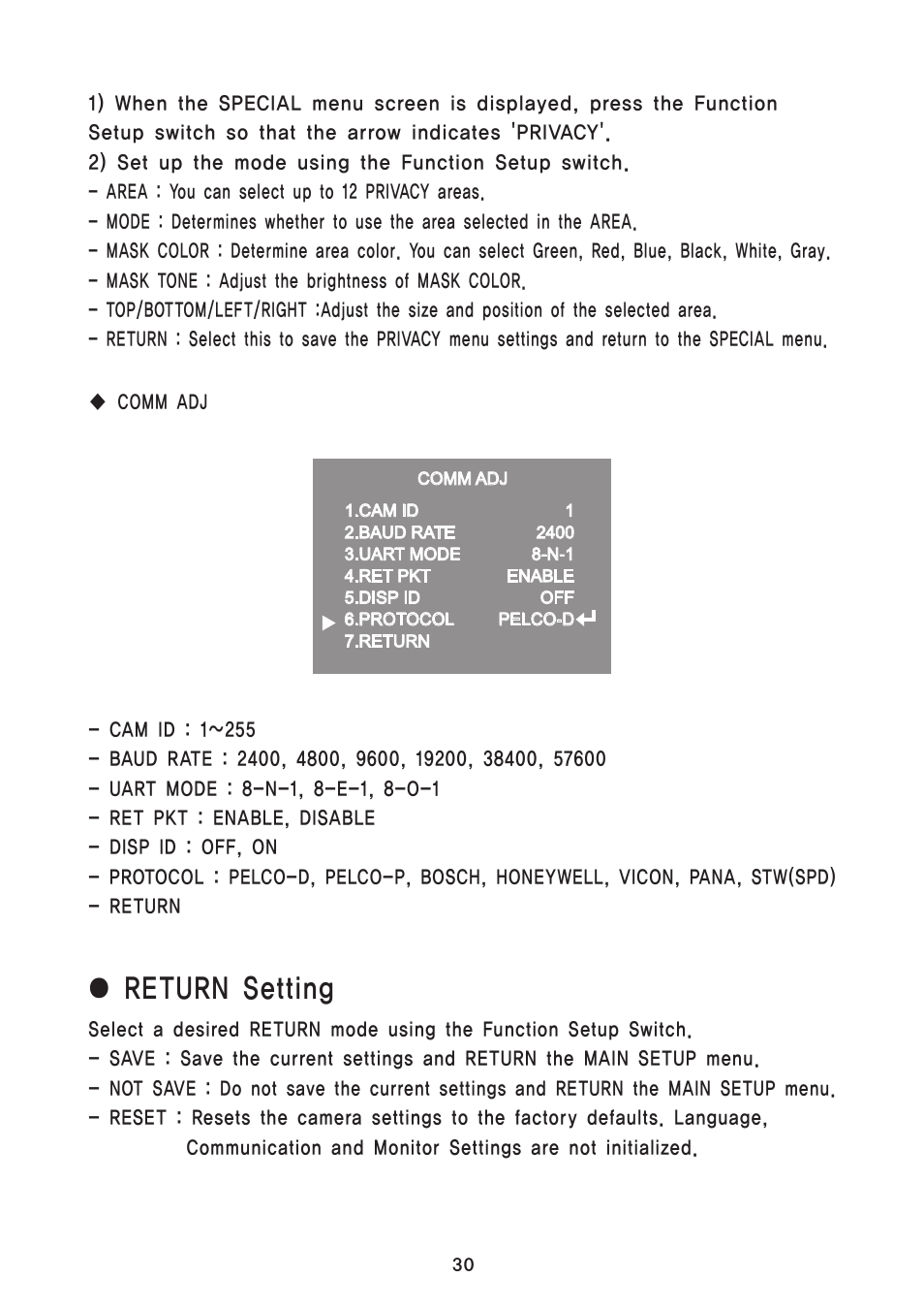 Speco Technologies Focus Free Weatherproof Color Dome Camera HTD8FFI/HTB11FFI/HT7248FFI User Manual | Page 31 / 36