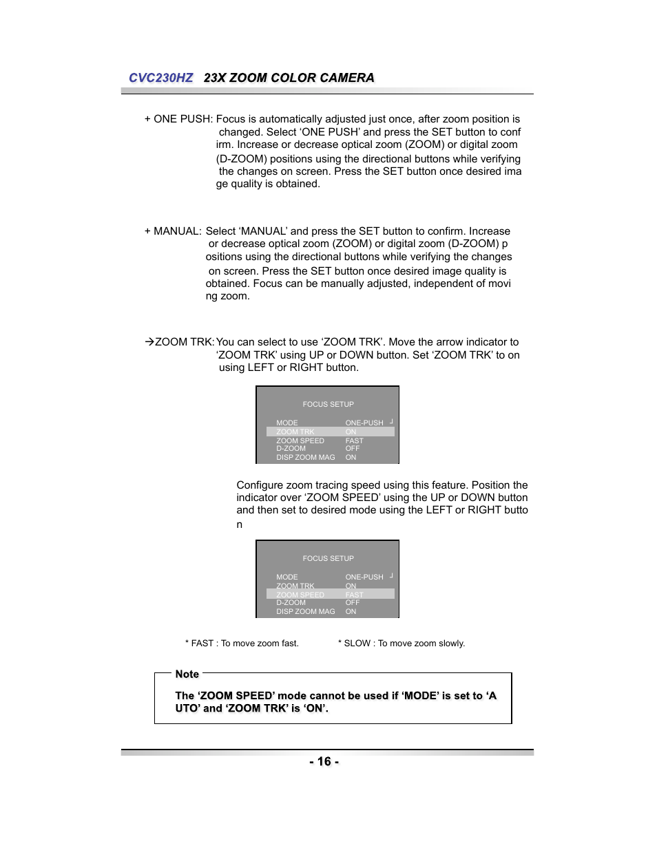 Speco Technologies CVC230HZ User Manual | Page 16 / 28