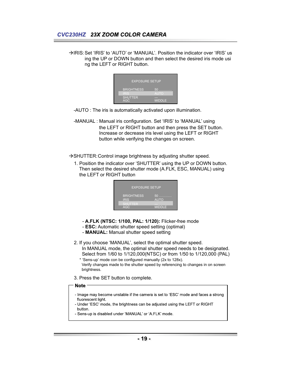 Speco Technologies CVC230HZ User Manual | Page 19 / 28